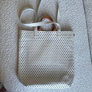Clare V Micheline Cream Punch Hole Perforated Tote Bag (NWOT)